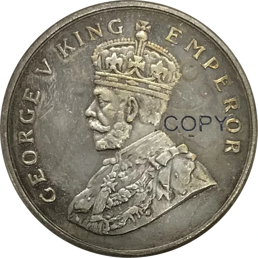 1919 India - British 8 Annas George V предметы коллекционирования из мельхиора покрытые серебром
