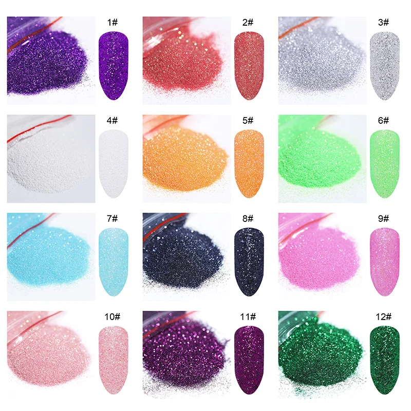 20/5g الثلاثية الأبعاد لامعة مسمار مسحوق الليزر بريق الترتر لامع مسمار الفن الديكور مانيكير لوازم