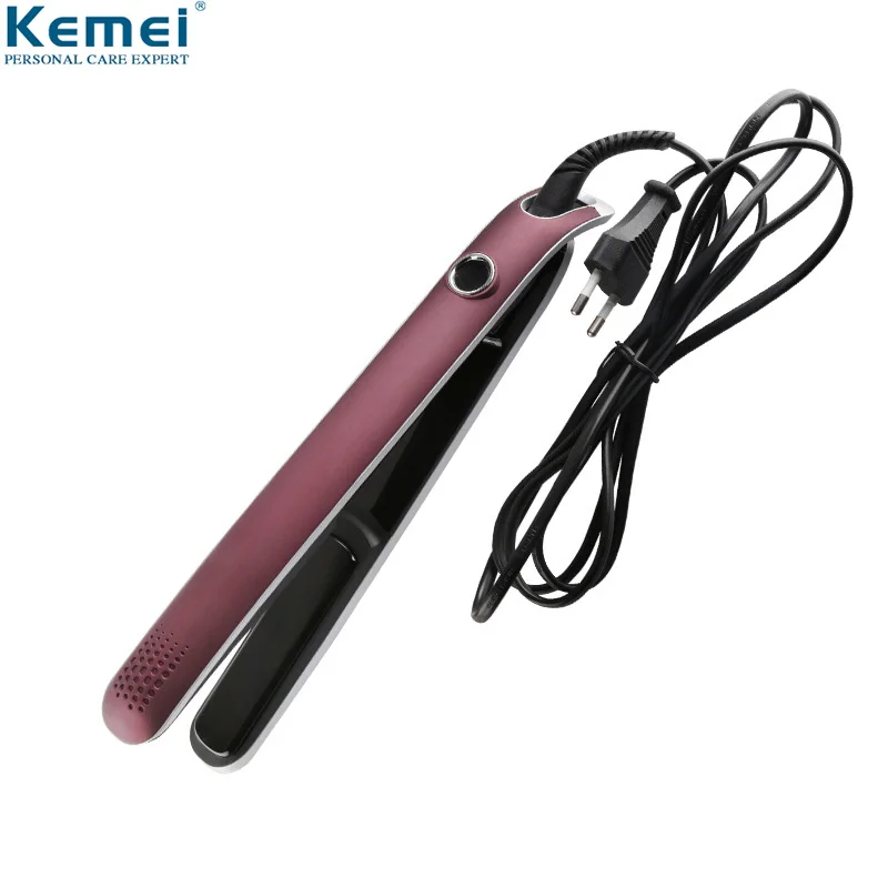 

Kemei 100-240V Straightening Irons Fast Warm-up Thermal Performance Professional Ceramic Heating Plate Hair Straightener Wet Dry