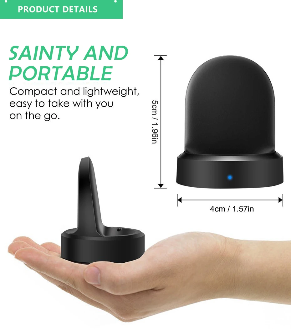 Black Wireless Charging Dock Cradle Charger For Samsung Galaxy Gear Gear S3classic Dock High Quality Charger For Samsung Gear S2 Smart Watch Wireless Charger 005408_03