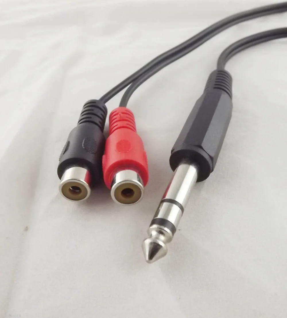 1 шт. 6 35 мм 1/4 &quotПапа стерео 2 Двойной RCA Phono Женский сплиттер аудио адаптер кабель 20