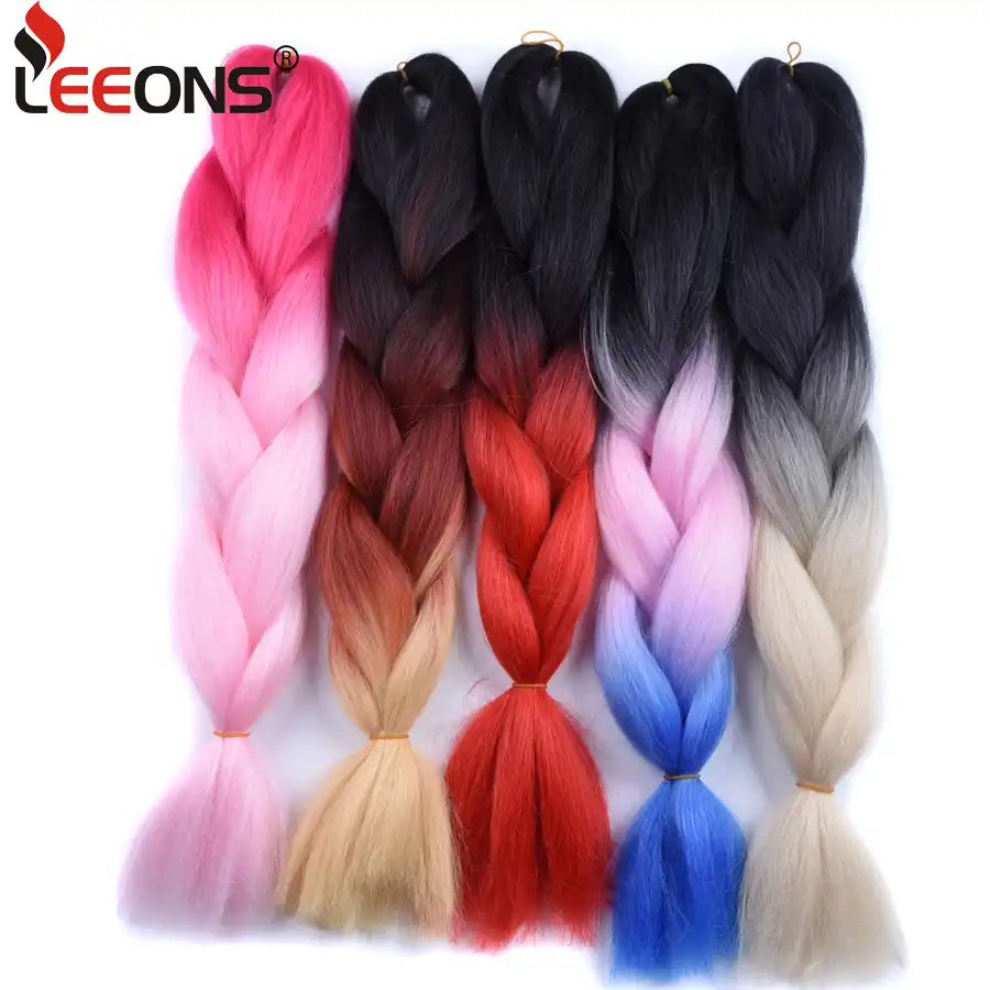 Leeons 24 Inch Ombre Xpression Braiding Hair Kanekalon Jumbo