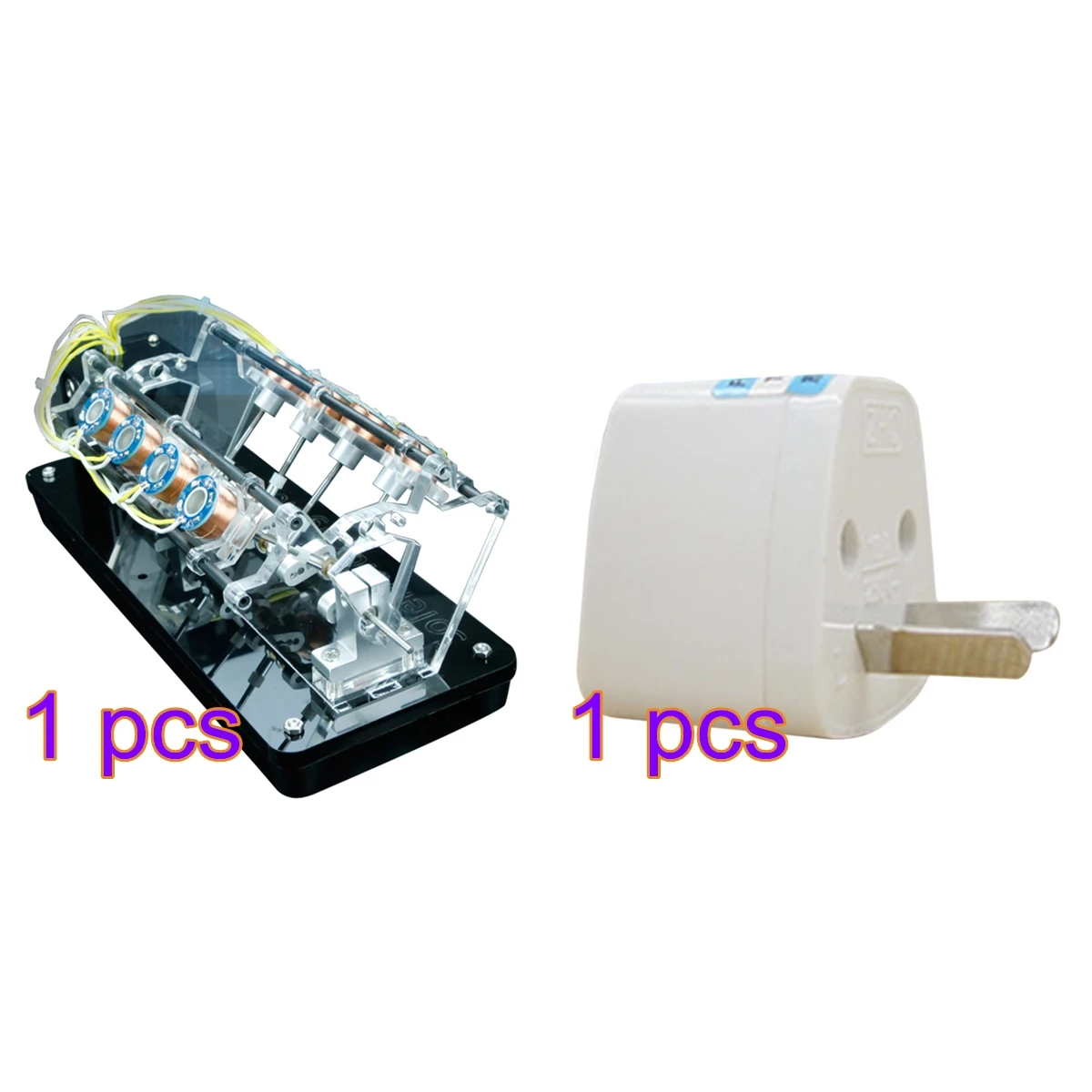 

Stark 5v 4W 8 Coils High Speed Electromagnet Automobile Engine V-Shaped Engine Model (Coil Random Color)+Plug