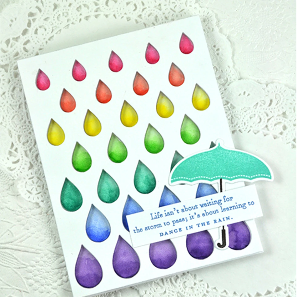

Eastshape Rainy Day Metal Cutting Dies Raindrop Frame background Dies for Scrapbooking Card Album Making Craft Diecut 2018 New