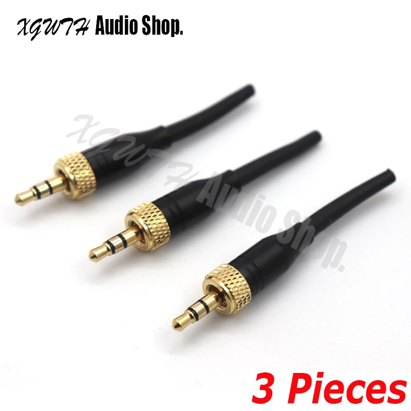 

3 PCS Gold 3.5mm Stereo Lock Screw Stereo Audio Connector Plug for Sennheiser Sony Tie Clip Headset Lavalier Laval Microphone