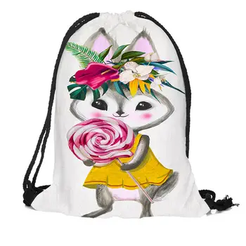 

New Andrew animals Printing Backpack Travel Beach School Multi-function Drawstring Bag Custom You Image