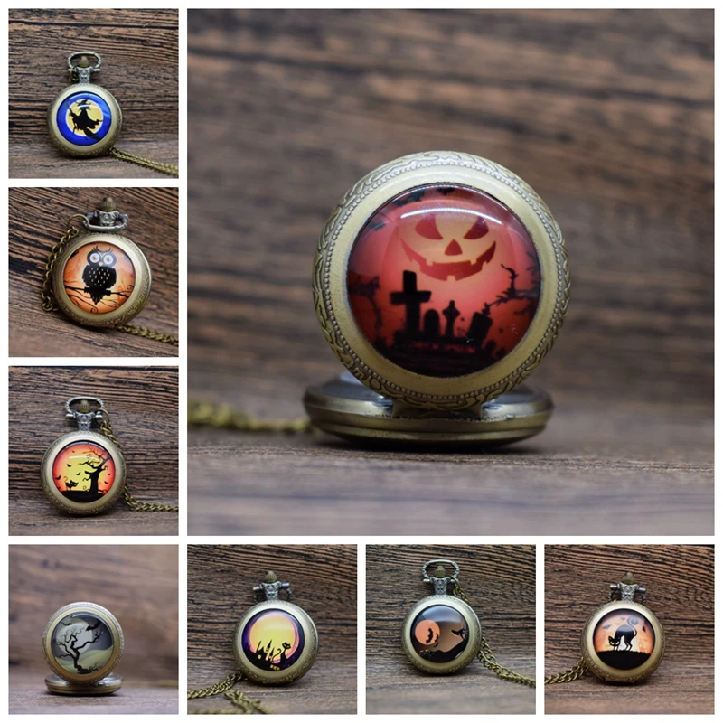 Pocket & Fob Watches Halloween Quartz Pocket Watch Vintage Bronze Men Women Necklace Jewelry Watch Gifts Skull/Pumpkin/Owl Watch Pocket & Fob Watches Halloween Quartz Pocket Watch Vintage Bronze Men Women Necklace Jewelry Watch Gifts Skull/Pumpkin/Owl Watch