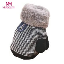 Милый утолщаются младенческой новорожденных Обувь для девочек Обувь для мальчиков зима теплая Прихватки для мангала полный палец Зимние перчатки милые дети теплый украшения варежки