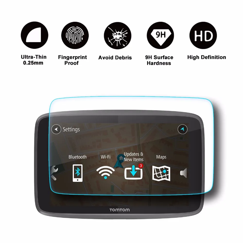 Экран протектор для gps навигатора TomTom Go 620 6200 6250 6 дюймов твердость 9H закаленное стекло защитная пленка|Защита