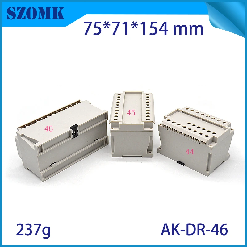 szomk plastic din rail power supply enclosure project box PLC plastic enclosure for electronics din rail junction housing (8)