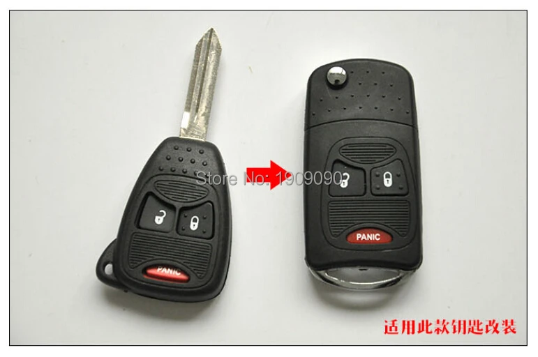 2 1 Buttons(Small Buttons) Modified key shell For  Chrysler Dodge Jeep 06-10 PT Cruiser Town 