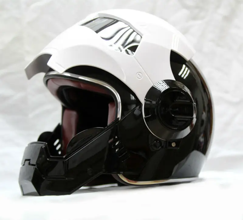 mens womens black white masei ironman iron man helmet motorcycle