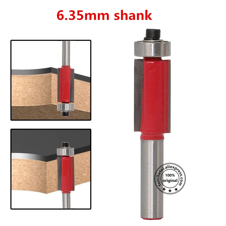 6/6.35mm Shank Woodwork Round Bottom CNC Router Bits Trimming Mill Cutter 