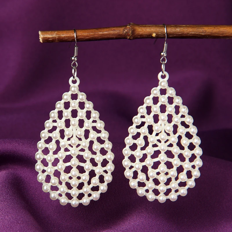 

Fashion Women Earrings Trendy Drop Earrings For Women Pearl Charm Statement Jewelry Wedding Earrings Female 2019 Long Earrings
