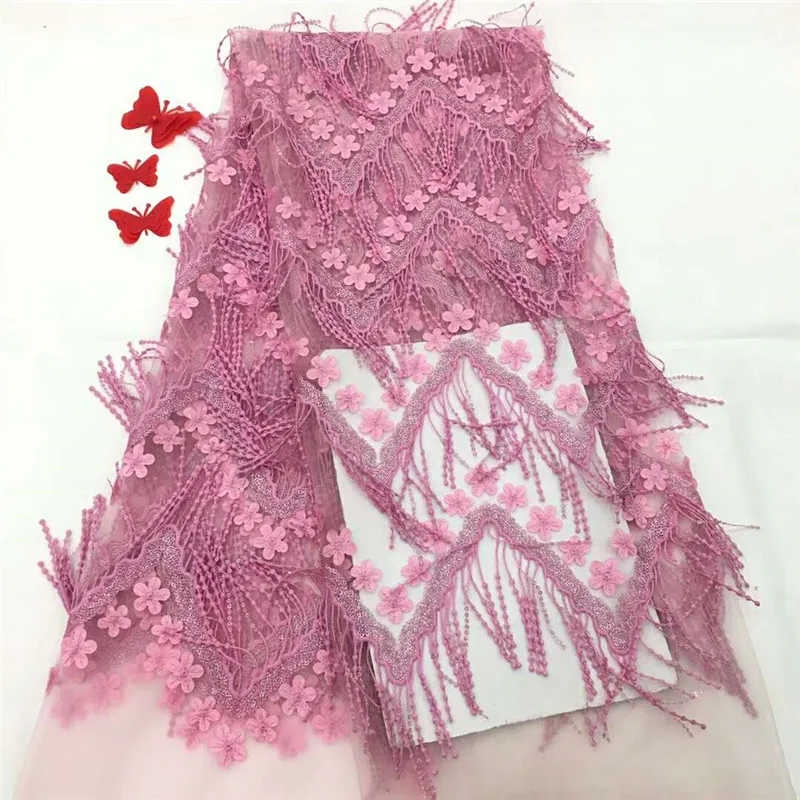 

Good Quality African lace fabric For Wedding Dress HX1125-2