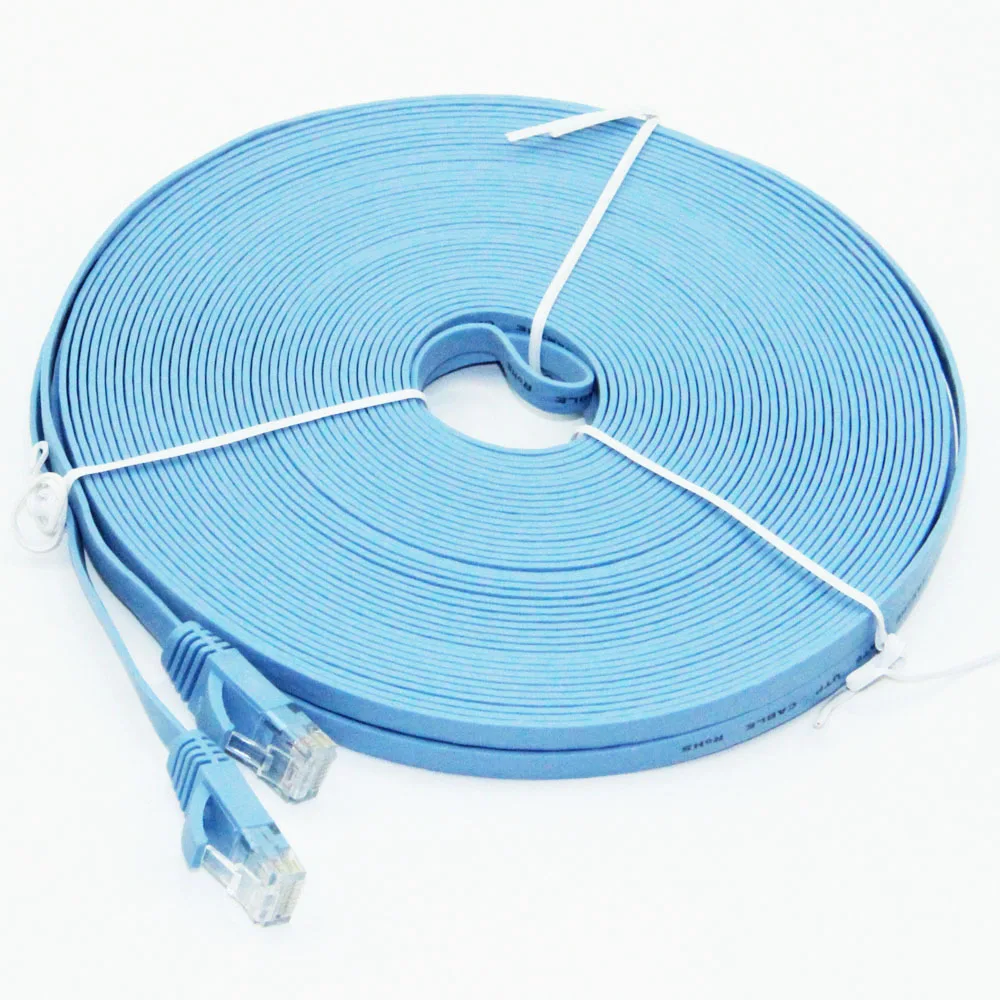 

25m Flat CAT-6 RJ45 Network Ethernet Patch Cable For Modem Router LAN Network RJ45 Connector