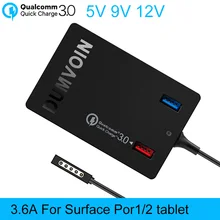 Microsoft Surface Pro 1,Pro 2 Charger,DUMVOIN 72W Adapter with QC3.0 USB Port Charger Power Supply for Surface Pro1,Pro2 Tablet