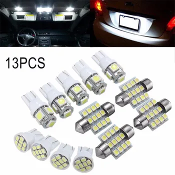 

13pcs/Set T10 Auto Car Xenon White Replacement LED Light Bulbs Kit for Stock Interior & Dome & License Plate Lamps Tail Light