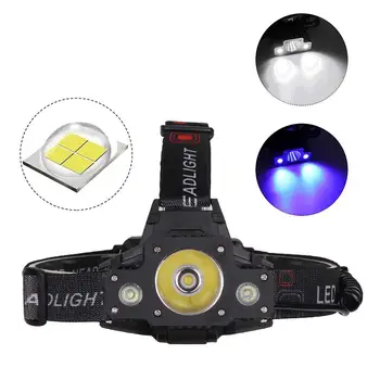 

LED Headlamp With Red Safety Light 5-Mode Portable Light For Biking Fishing USB 5 Modes Torch Drop Shipping