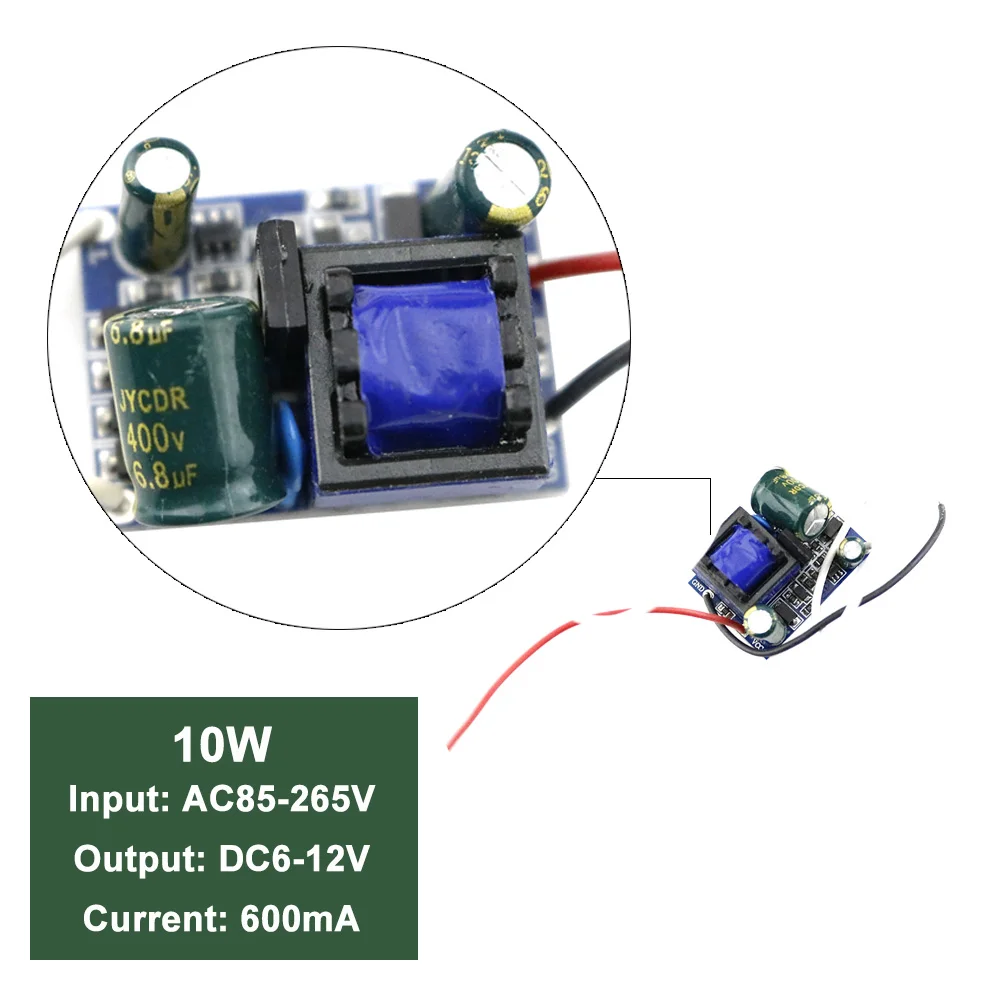 Светодиодный трансформатор 12 В переменного тока в постоянный 10 Вт 20-36 Вт 24-36 Вт адаптер питания для прожектора AC85-265V 110 В 220 В вход JQ
