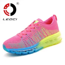 LEOCI Full Air Sole Running Shoes For Women Flywire Women Sneakers Runners Shoes Sport Shoes Zapatillas Mujer Deportivas