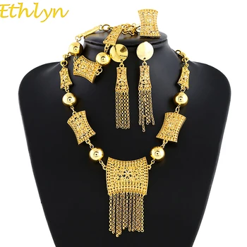 

Ethlyn Jewelry Dubai Jewelry Set Ethiopian/Eritrea/Arabic Habesha Women Wedding Gifts 2017 New Fashion Charm Jewelry S166