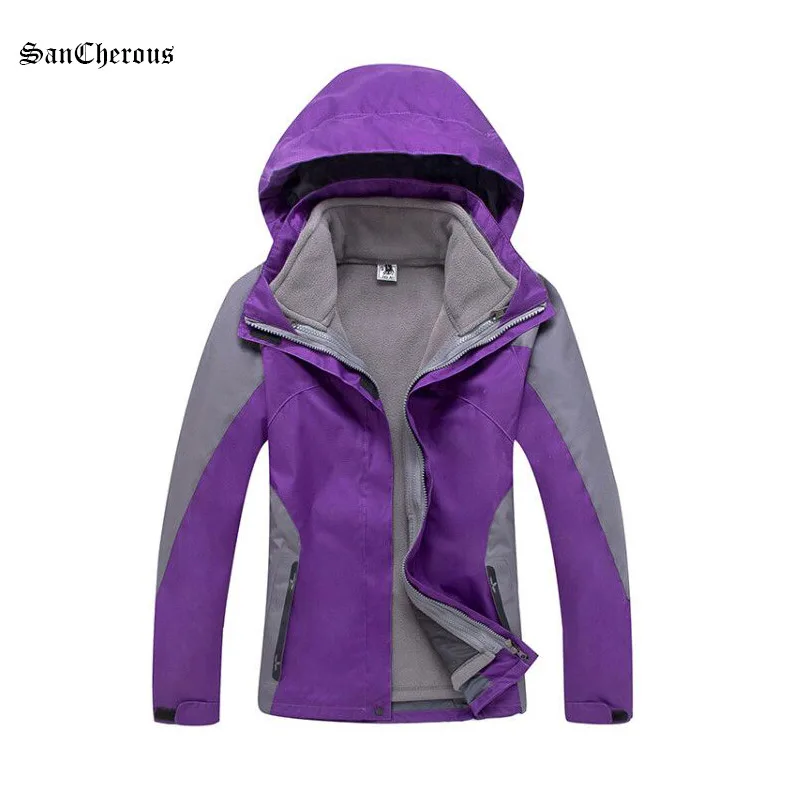2019 New Women Skiing Hiking Outdoor Sport Jacket Warm Winter 2 in 1