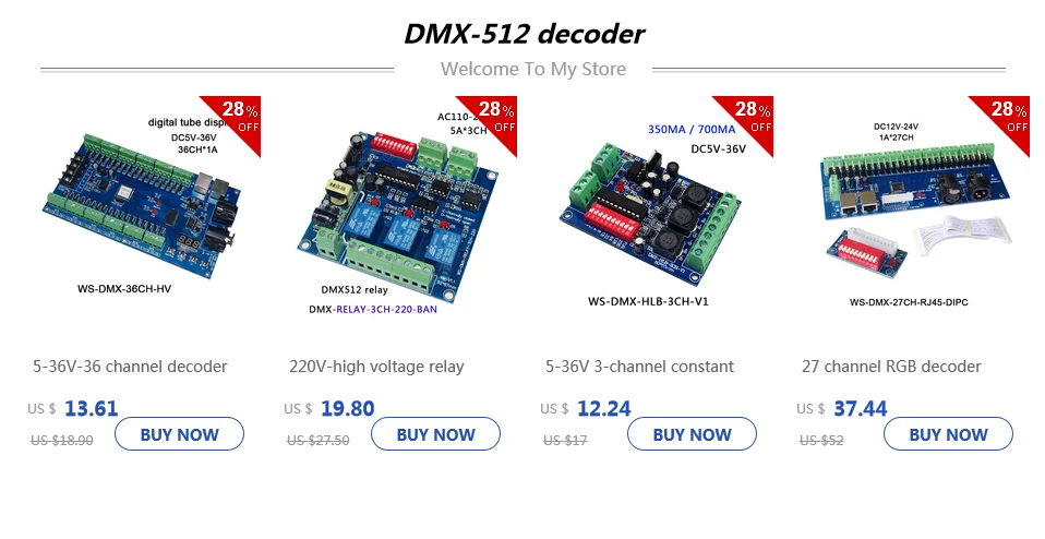 AC110-220V 3CH/4CH высокое реле напряжения DMX512 декодер led контроллер Диммер для Светодиодные полосы света Светодиодный светильник на солнечной батарее