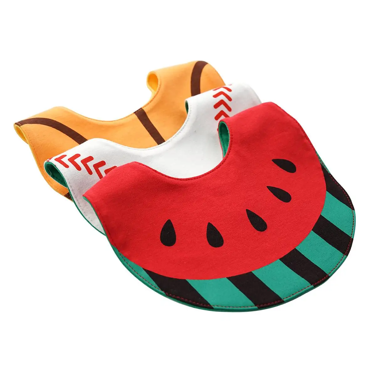 

3 Pieces Baby Saliva Towel Baby Fruit Double Newborn Bib Pocket Suction Cotton Bib Child Bib Baby Girls Boys Bibs