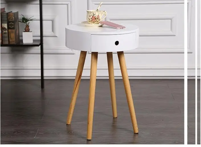 Living Room Corner Table Round Coffee Table Modern Bedside Table With Drawer