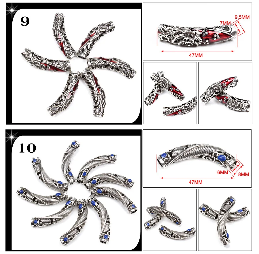 Norse Vikings Runes Hair Beard Beads for Bracelets Pendant Necklace DIY,Braiding Beads for hair Braids Antique Silver Beard