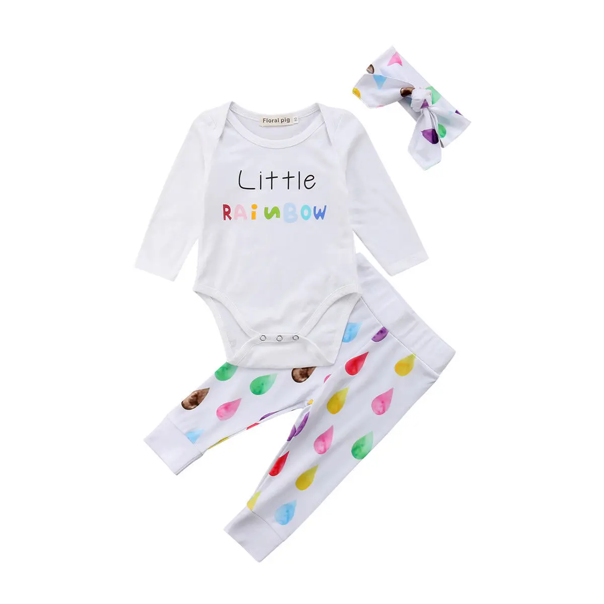 3PCS Pudcoco Newborn Kid Baby Girl Boy Outfits Clothes Bodysuit Long Pants Headband Outfit | Детская одежда и обувь