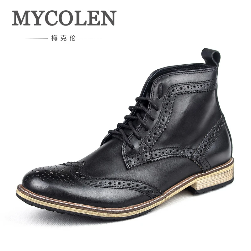 

MYCOLEN Leather Fashion Male For Men Shoes Luxury Designer Adult 2018 New Winte Warm Ankle Sneakers Popular Male Boots