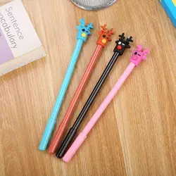 Симпатичная ручка палевый силиконовый животных моделирование гелевая ручка Kawaii Лось канцелярские товары для творчества ручка "десантник"