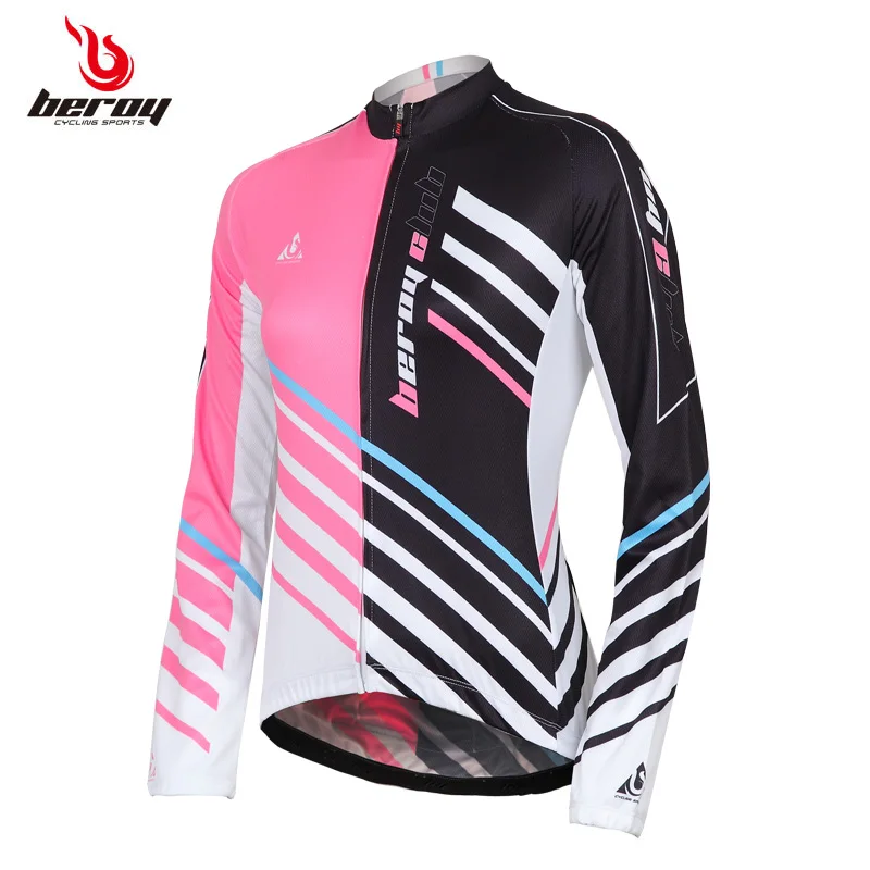 

2016 womens long bike jersey full zipper front female autumn cycling jerseys breathable anti-shrink mountain rock biking wear