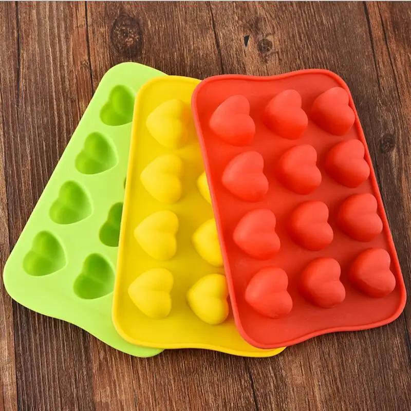 

12 Grid Silicone Chocolate Jelly Mold Tray Creative Star/Heart/Round/Square Shaped Ice Cube Cake Mold