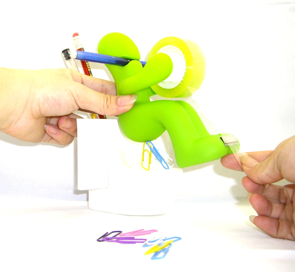 

Butt Station Desk Accessory Tape Dispenser Pen Memo Holder Clip Storage holder office supplies Random Color