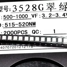 В продаже 160 шт. 3528(1210) зеленый SMD поверхностное монтаж smt светодиодный чип 350-400mcd ультра яркий светодиодный светодиод