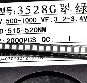 

on sale 160PC 3528 (1210) Green SMD SMT Surface Mount LED Chip 350-400mcd Ultra Bright LED Light Emitting Diode