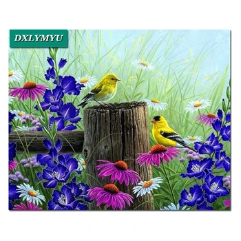 

Handwork Diamond Embroidery Walking couple bird 3D DIY Needlework Diamond Painting Cross Stitch 5D Rhinestones Mosaic Gift