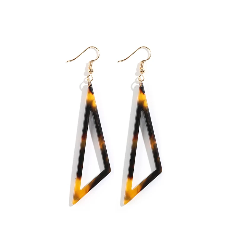 

Trendy Triangle Geometric Brincos Earrings For Women Tortoiseshell Leopard Drop Earrings Long Eardrop Elegant Jewelry Oorbellen