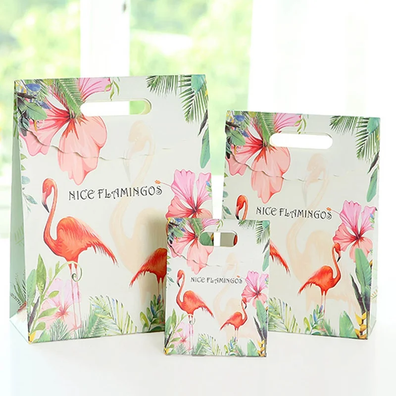 1 шт. Модная креативная бумага с Фламинго Подарочная сумка подарок упаковка сумка ретикулы праздничные принадлежности
