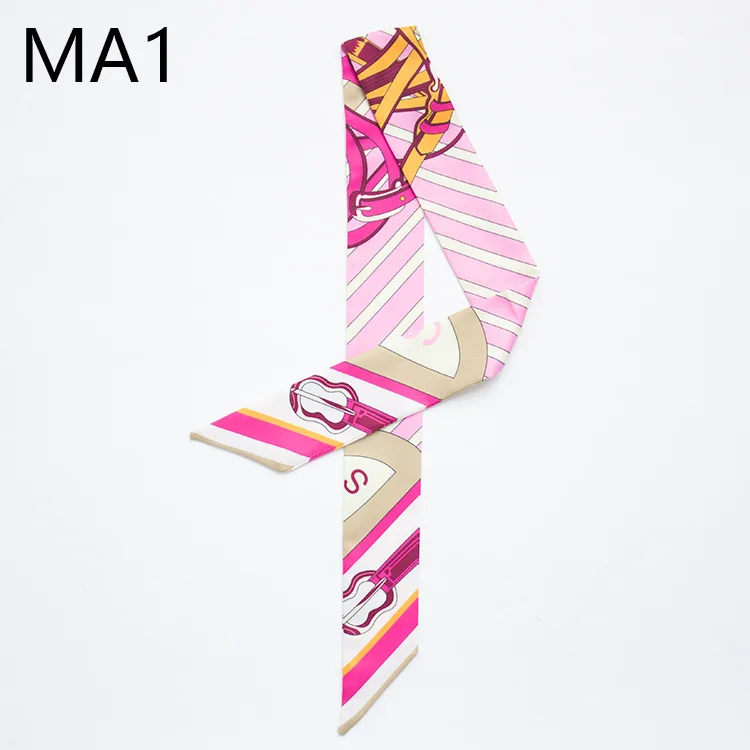 Горячая Мода саржевый Шелковый маленький женский модный цепной тесемка, шарф мешок для волос ручка Украшение галстук многофункциональный ручной шарф - Цвет: MA1