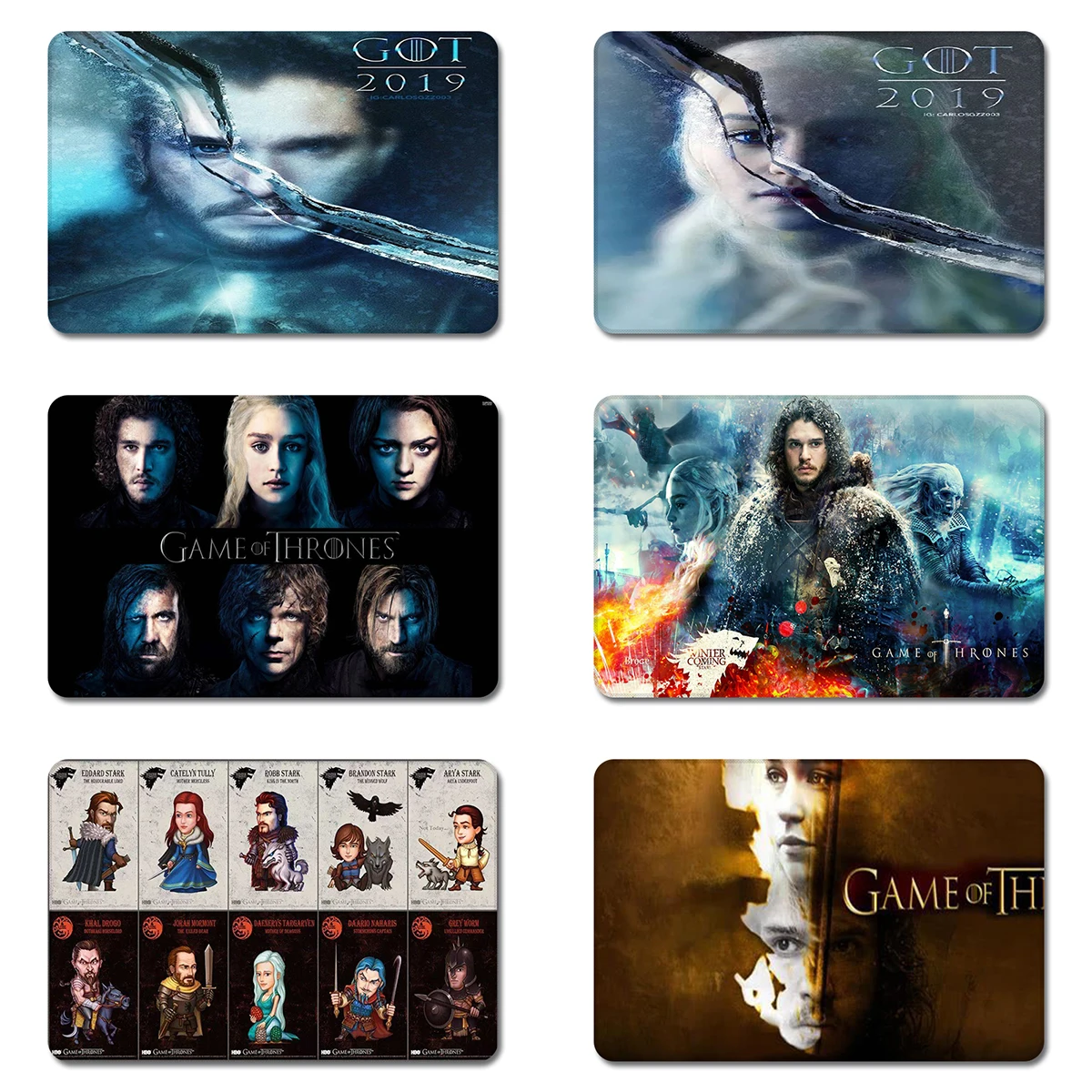 

The Game of Thrones Main Characters Nature Rubber Table Mouse Pad Laptop Computer Enclosure Mousepad Mat