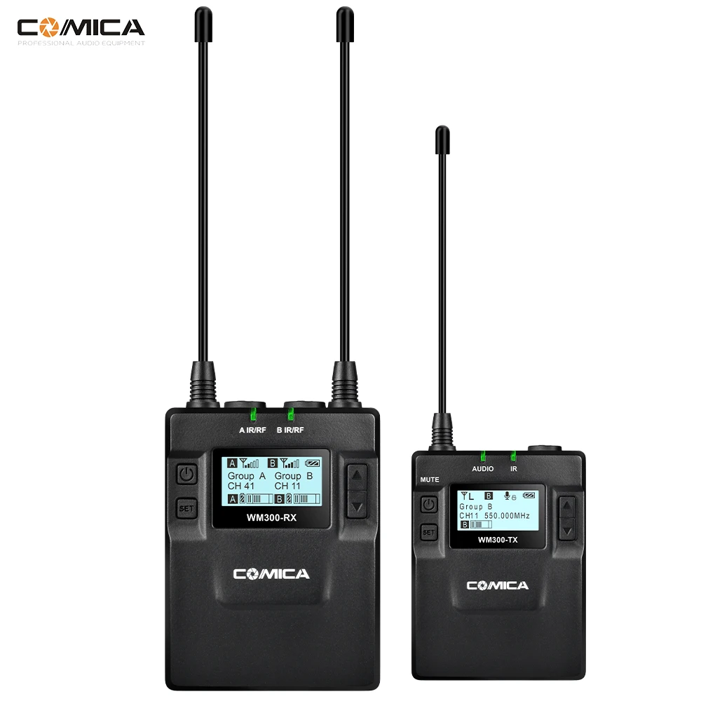 

CoMica CVM-WM300(C) 96-Channel Rechargeable Wireless Lavalier Microphone Transmitter Receiver for Canon Nikon Sony Panasonic