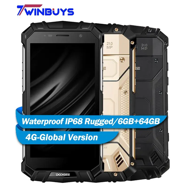 

DOOGEE S60 IP68 Waterproof Smartphone 6GB+64GB 5.2" Helio P25 Octa Core Android7.0 5580mAh 21.0MP 4G Global Version Rugged Phone