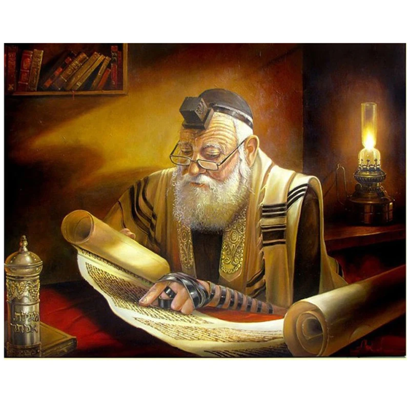 

Rabbi Reading Full square round resin Diamond Embroidery sale 5D Diy Diamond Painting Cross Stitch Mosaic Wall StickerZP-1506