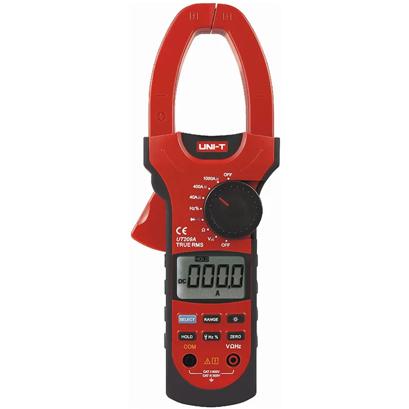 

UNIT UT209A Digital Clamp Multimeter 1000A 1000V True RMS Clamp Meter UNI-T Ammeter Voltmeter LCD Backlight AC DC Current Clamp