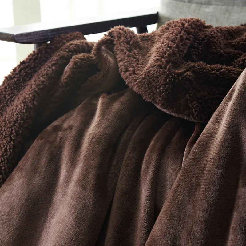 Толстое пледы одеяло теплое шерпа постельные принадлежности пледы сплошной цвет s m l Размер - Цвет: C