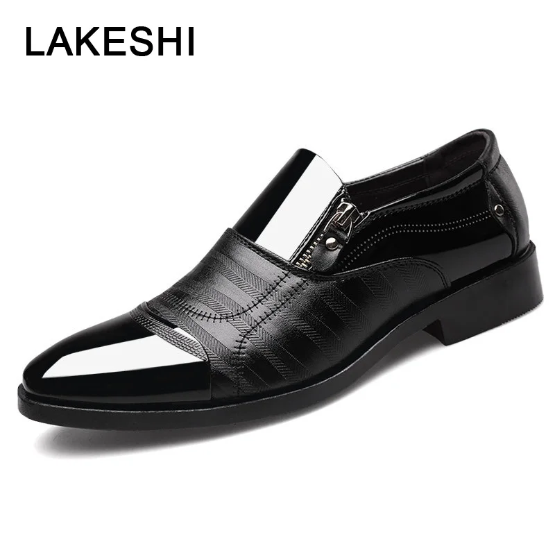 Новые модные мужские туфли-оксфорды в деловом стиле, обувь из натуральной кожи, мужская деловая обувь высокого качества, повседневная модельная обувь, мужская обувь на плоской подошве, обувь на молнии